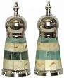 Decorative Salt & Pepper Shakers with Turqoise Resin & Bone Inlay Sides