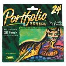 Portfolio Oil Pastels, Water Soluble, 24/CT, Assorted, Sold as 1 Box, 24 Each per Box