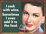 Review World of Posters  / CLASSIC EPHEMERA FUN SIGN - COOK WITH WINE - OFFICIALLY LICENSED STEEL METAL ADVERTISING WALL PLAQUE - 41CM X 30CM
