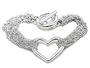 Silver Tone Multi-Strand Chain Heart Toggle Bracelet
