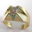 14K Yellow Gold Natural Champagne Diamond Ring