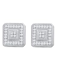 10KT White Gold 0.15 CTW Diamond Micro Pave Earrings