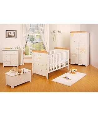 Farmyard Roomset - Cot Bed, Wardrobe, Chest, Toy Box, Shelf, Mattress and Gliding Chair