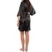 LAPAYA Women's Kimono Robe Knee Length Bridal Lingerie Sleepwear Short Satin Robe
