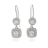 Eve's Addiction Cushion Cut CZ Dangle Earrings