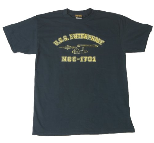  Star Trek T-Shirt USS Enterprise NCC-1701 Navy T Shirt