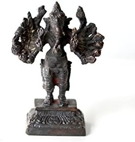 Valiant Warrior Blessed 16 Arms Lord Ganesha - Elephant God Thai Fine Art Statue 3 Inches