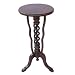 EXP Handmade Asian Furniture - 27" Carved Wood Ripple Design - Round Accent End Table