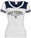 West Virginia Mountaineers Women's Football Jersey Burnout T-Shirt