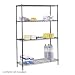 Safco Products - Commercial Wire Shelving, 48 x 18" - 5241BL - Color: Black - Dimensions: 48"w x 18"d x 72"h - Material: Steel - The ideal storage unit for any general storage area. This Starter Kit includes four shelves, four posts and shelf clips. Strong steel posts with open wire shelves helps to reduce dust accumulation. Each shelf holds up to 500 lbs. (with weight evenly distributed) and easily adjusts in 1" increments. Adjustable leveling feet with plastic caps to protect floors. Extr