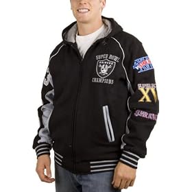 Oakland Raiders Commemorative Super Bowl Champions Full Zip Hooded Jacket