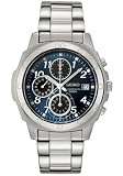 Seiko Men's Chronograph Watch, Stainless Steel Case & Link Bracelet, Blue Dial SNDB37