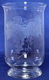 Individually Hand Etched Grapes Glass Candle Shade 8"H Set of Two
