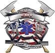 4 Probie Diamond Plate Firefighter Maltese Cross Decal with Axes REFLECTIVE