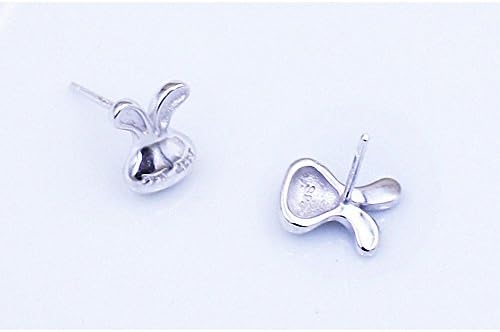 Cute Trendy White Women Silver Earring Titanium Silver Rabbit Cc Stud Earring For Kids