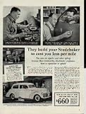 Studebaker tool-maker Marvin L. Bernhard - his grandfather and 4 granduncles preceded the Studebaker brothers as vehicle builders. A Studebaker 'father and son' team - Frank and Charles W. Filley - they've been expert Studebaker craftsmen a total of 65 years. ..... 1940 Studebaker Ad, A2951