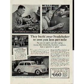 Studebaker tool-maker Marvin L. Bernhard - his grandfather and 4 granduncles preceded the Studebaker brothers as vehicle builders. A Studebaker 'father and son' team - Frank and Charles W. Filley - they've been expert Studebaker craftsmen a total of 65 years. ..... 1940 Studebaker Ad, A2951