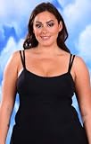 Beach Belle® Black Plus Size Shirred Front Princess Seam Tankini Top - Plus Size Swimsuit Plus Size Swimsuit