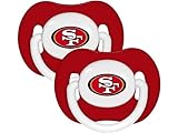 San Francisco 49ers 2-pack Infant Pacifier Set - 2014 NFL Solid Color Baby Pacifiers by Baby Fanatic