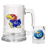 Kansas Jayhawks KU Beer Mug & Shot Glass Set