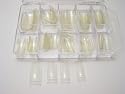 100 Clear French-Tips Glas-Tips in Tip-Box (Style 14)