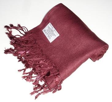 Pashmina Scarf Shawl Wrap Throw Deep Burgundy Red