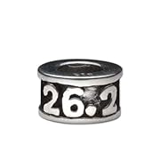 Antiqued Sterling Silver 26.2 Marathon Large Hole Style Bead