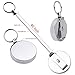 Kare and Kind Heavy Duty Retractable Reel with Belt Clip, 40 inch Steel Cord, Chrome Metal case, Belt Loop Clasp & Key Ring, Clasps Swivel Clips for Key/ID Badge (1PC)