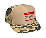 HELLO my name is ORLANDO Adult Mesh Back Cap / Hat Brown Camo
