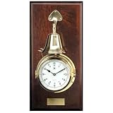 Nautical Clock in Solid Brass Ships Bell Stricker Clock with Beveled Glass