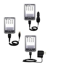 Deluxe Kit for the Sony Clie SL10 includes a USB cable with Car and Wall Charger - Gomadic Brand w/ TipExchange Technology