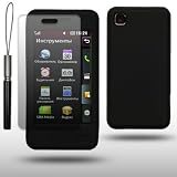BLACK SILICONE SKIN CASE FOR LG POP GD510 WITH SCREEN PROTECTOR & BLACK STYLUS BY CELLAPOD CASES