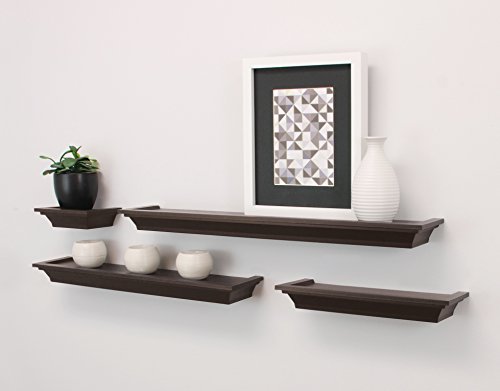 nexxt Classic Multi Length Shelves, Espresso, Set of 4