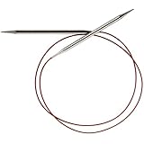 ChiaoGoo Red Lace Circular 40-inch (102cm) Stainless Steel Knitting Needle; Size US 8 (5mm) 7040-8