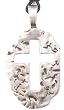 Jesus Rock Christian Cross Real Pewter Pendant Necklace