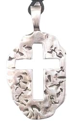 Jesus Rock Christian Cross Real Pewter Pendant Necklace