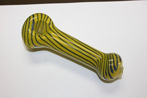 Multi-colored 5" Glass Pipe, Incense Holder, Handmade Glass Art Pipe, Inside Out One of a Kind Design -Yellow