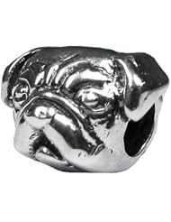 Zable (tm) Sterling Silver Pug Pandora Compatible Bead / Charm