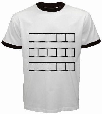 Men's Customized NEGATIVE FILM PHOTO EXPOSED 35MM FRAME 100% Cotton White Ringer T-shirt