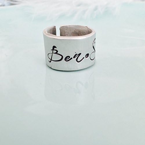 Cuff Ring - Personalized Ring With Names Or Custom Quote Rings by Bliss Stamped Jewelry