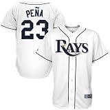 MLB Majestic Tampa Bay Rays #23 Carlos Pena White Replica Player Baseball Jersey (X-Large)