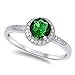 Solitaire Simulated Emerald Promise Engagement Ring .925 Sterling Silver Ring Sizes 4-12