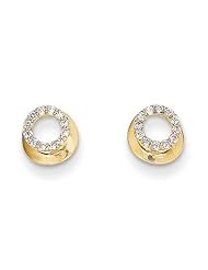 MadiK® 14k Yellow Gold Polished Circle CZ Post Stud Earrings