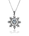 Sterling Silver Blue Topaz Snowflake Pendant
