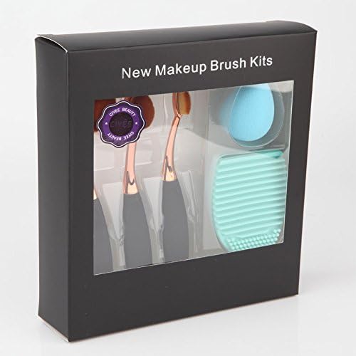 Ciyee®Gift Rose Gold Oval Cream Puff Makeup Brushes kit Tooth Design Makeup Brush set Oval Makeup Brush Set