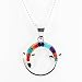 Southwestern Turquoise, Sugilite and Spiny Oyster Gemstone Inlaid Round Lizard Pendant in Sterling Silver by Native American Indian Artist on 20" Sterling Bead Chain, #7558