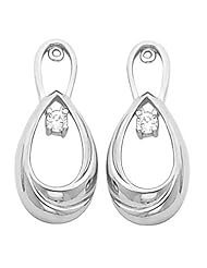 Pair of 10K White Gold Diamond Earring Jackets - 0.16 Ct. -- LIFETIME WARRANTY