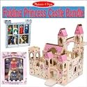 Melissa & Doug Deluxe Wooden Folding Princess Castle with Royal Wooden Family and Deluxe Castle Dolls Playset