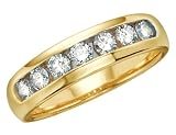 Anniversary Diamond Ring: 14K Yellow Gold 1/4 Carat (ctw) Channel Set