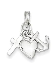 Religious 14k White Gold Faith, Hope & Charity Charm